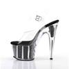 Pleaser - ADORE708G Sandale à bride à la cheville, Pole dance chaussures - Noir/Transparent Product image